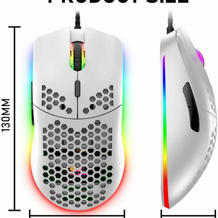 Gaming Mice Mouse 6400 DPI USB RGB Flowing Backlit Light Wired PC Laptop PS4 PS5 Random Color