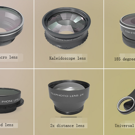 New mobile lens photography special effect lens suit MX-606 kaleidoscope fish eye wide angle polarizing lens