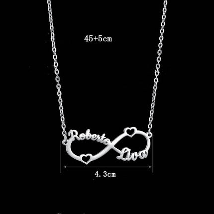 Personalized Stainless Steel Custom Name Necklace Rose Pendant
