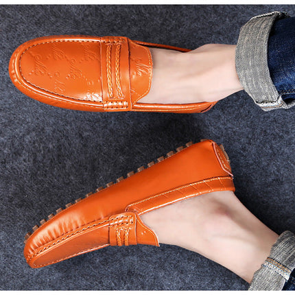 Plus Size Driving Shoes Authentic Leather Loafers Men