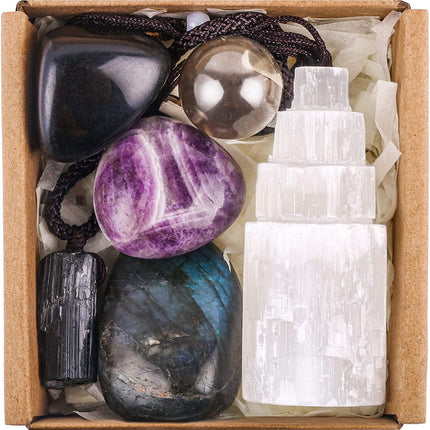 23 Piece Natural Crystal Stone Set Gift Box