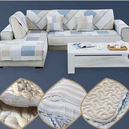 High-end Cotton Sofa Cushion Simple Cloth Modern Cotton Twill Four Seasons Non-slip Cushion Summer Sofa Covers
