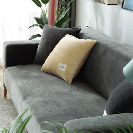 Winter Thick Plush Chaise Stretch Sofa Cover