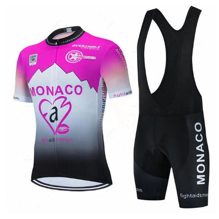 Purple Sportwear for men Short-sleeved Suspender Cycling Suit Suit Mountain Biking suit