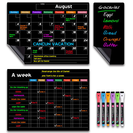 Calendar Magnetic White-board Wall Sticker Learning Schedule Refridgerator Magnets Message Board
