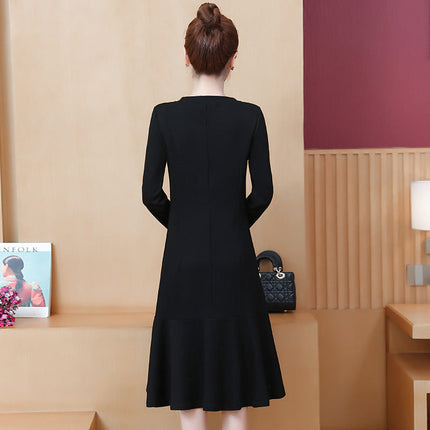 Plus size women's fat sister temperament celebrities cover meat was thin knitted dress