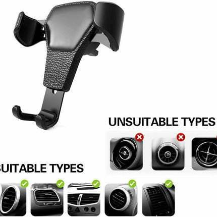 Universal Car Mount Holder Stand Air Vent Cradle For Mobile Cell Phone Gravity Car Mount Air Vent Phone Holder For I Phone X XR XS Max S Amsung S10 Note9