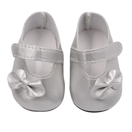18 Inch American Girl Doll Shoes Solid Color Bow Shoes