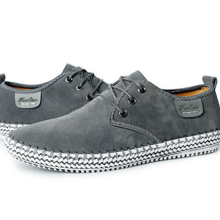 new casual shoes large size leather shoes handmade leather stitching men's shoes