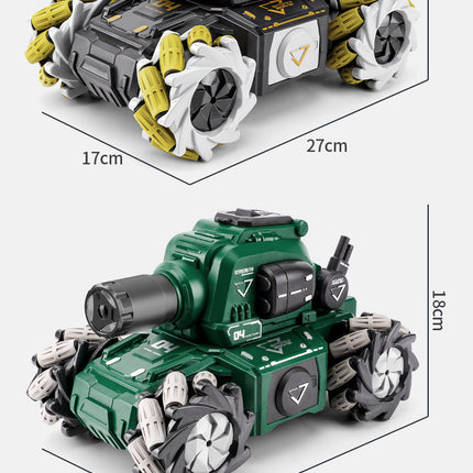 Remote Control Tank Fire-breathing Water Bomb Camouflage Chariot Four-wheel Drive Stunt Spray Music Toy Car