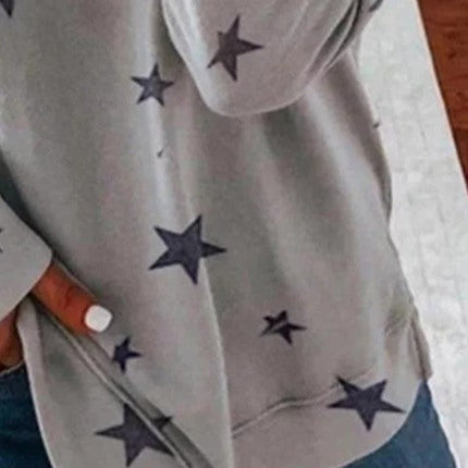 Printed stitching fashion plus size sweater