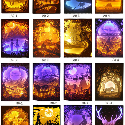 Light and shadow paper carving lamp
