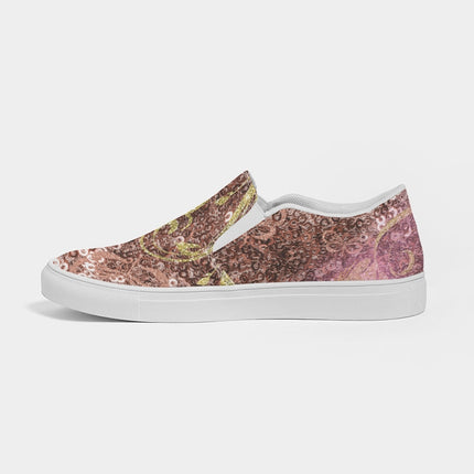 BEAUTIFUL PURPLE GITTER DESIGN CREATED BY FLIPSTYLEZ Women's Slip-On Canvas Shoe