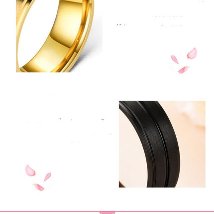 Wide Matte Double-step Simple Men's Ring