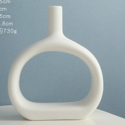 Nordic Style Heart Hollow Out Electroplated Ceramic Vase Decoration