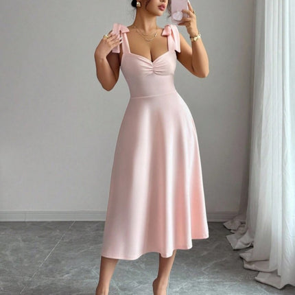 Lace-Up Waist-Cinching Maxi Dress – Sleeveless Flowy Style