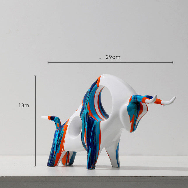 Nordic Art Splashing Color Cow Decoration Light Luxury Creative Living Room TV