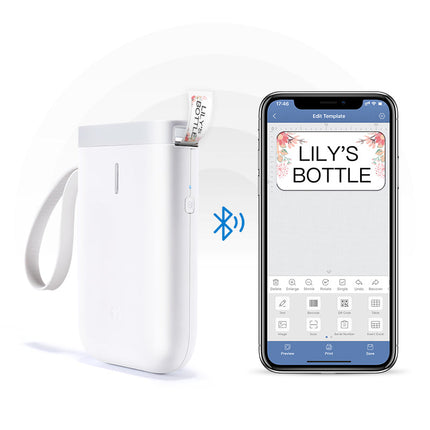 D11 Label Printer Bluetooth Household Non Drying Label Machine Fast Printing Home Use Office