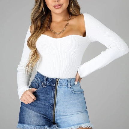 Yin And Yang Color Long Zipper Summer Slim High Waist Denim Shorts
