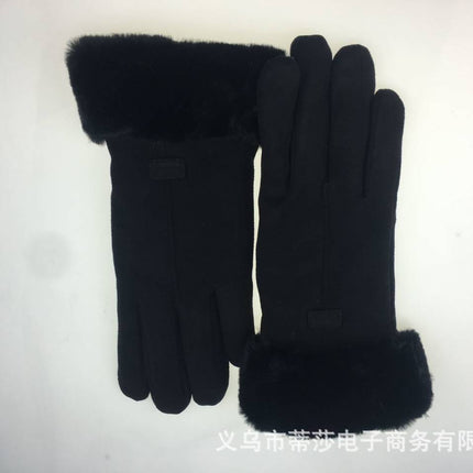 Women's Winter Velvet Riding Suede Gloves