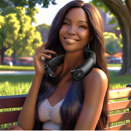 Portable sports phone Bluetooth music neck fan