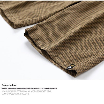 Summer Men's New Design Striped Retro All-matching Loose Cargo Shorts