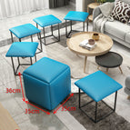 Blue PU / Sponge cushion 36X36X38CM