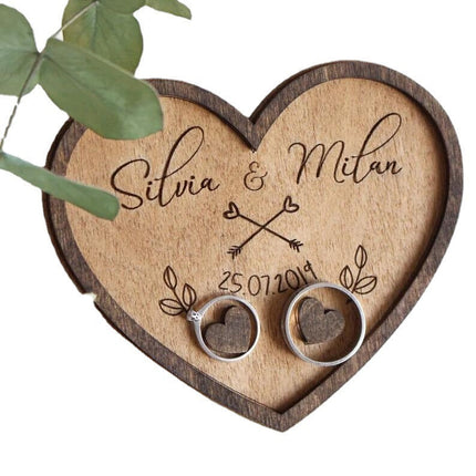 Personalized Wooden Wedding Ring Holder