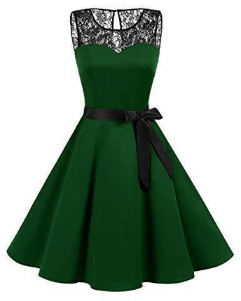 Lace Stitching Sleeveless Plus Size Dress Bottle