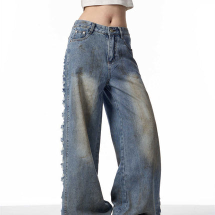 American Retro Gradient Jeans For Women's High Street