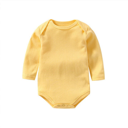 Newborn Solid Color Cotton One-piece Romper Crawl