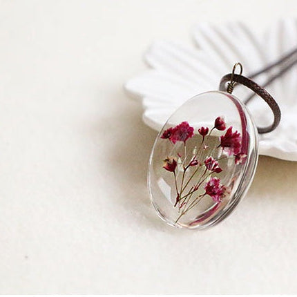 Hand-dried Flower Necklace Gypsophila Plant Creative Pendant