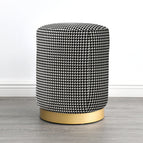 Round Stool Houndstooth Fabric