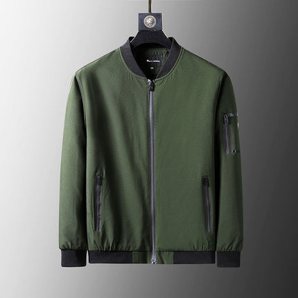 BLACK  Plus Size Loose Clothes Men's Stand-up Collar Jacket