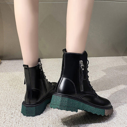 Martin Boots Female British Style New Fashion Thick-soled Short Tube