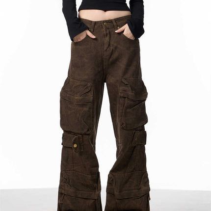 Camouflage Cargo Pants Women's Loose Wide Leg Jeans
