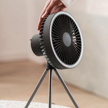 Outdoor Camping Fan Portable USB Rechargeable Camping Tent Tripod Fan Mini Hanging Ceiling Fan Stand Air Cooling Fan Lantern