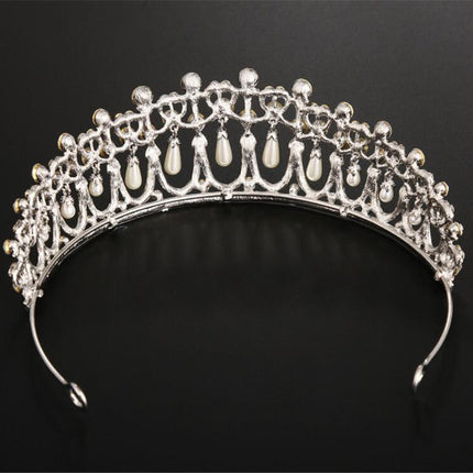 Bridal Crown Rhinestone Pearl Water Drop Hair Accessories Wedding Dress Ornaments