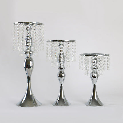 Crystal Candle Holder Handicraft Table Flower Decoration Photo Zone Sign-in Table Decoration