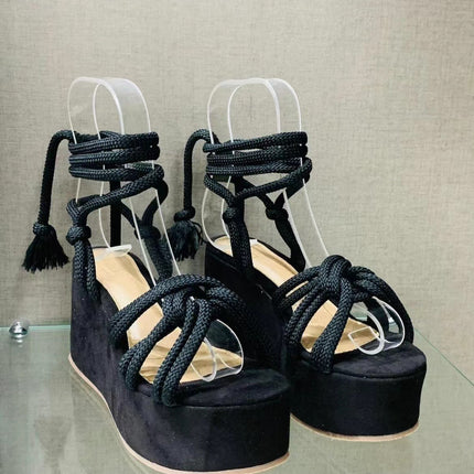 Summer Women Wedges Shoes High Heel Strappy Sandals