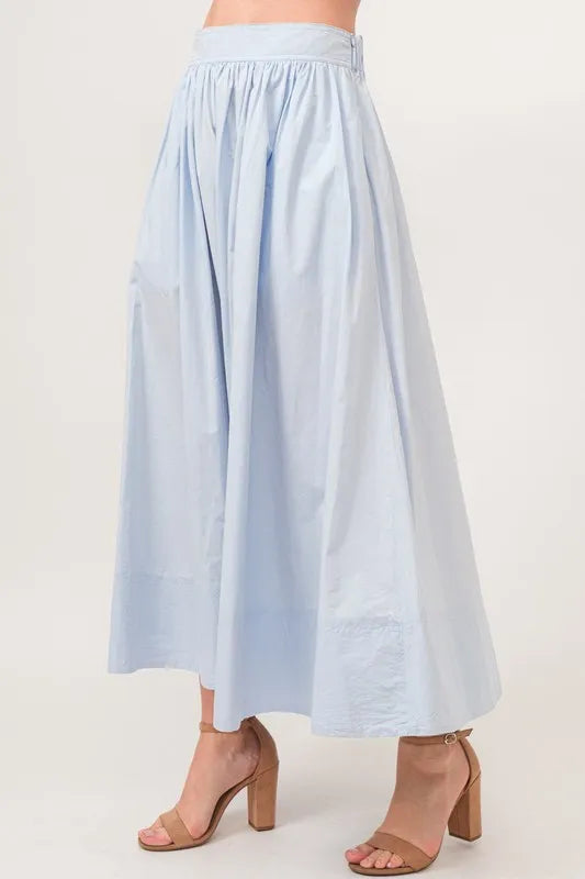 And The Why A-line Flowing Elastic Back Midi Skirt
