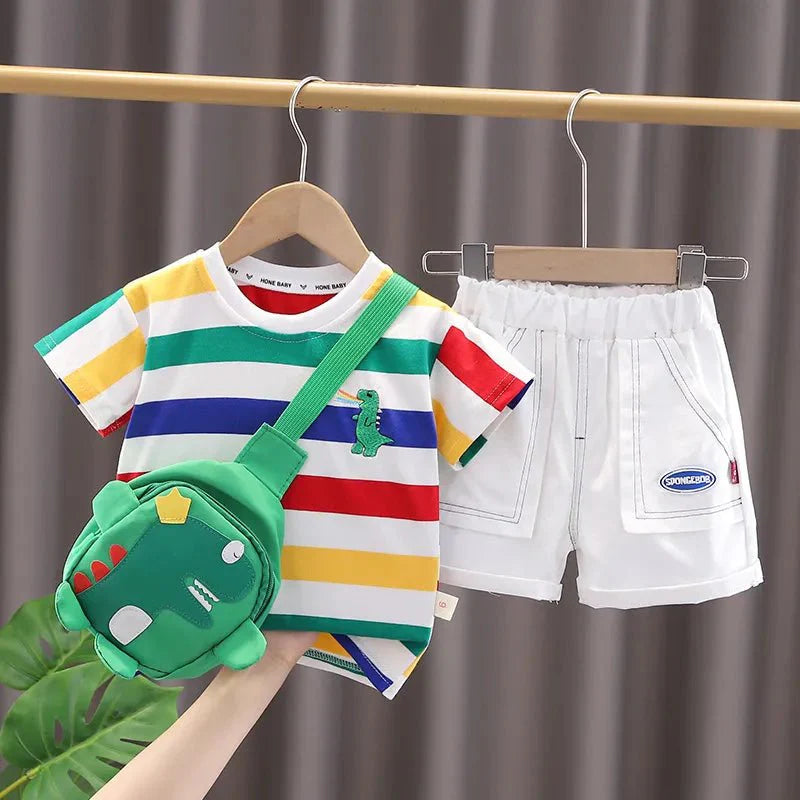 3Pcs/Sets Infant Casual Dinosaur Shirt Shorts