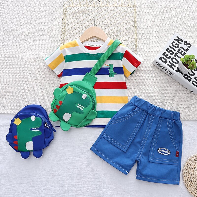 3Pcs/Sets Infant Casual Dinosaur Shirt Shorts