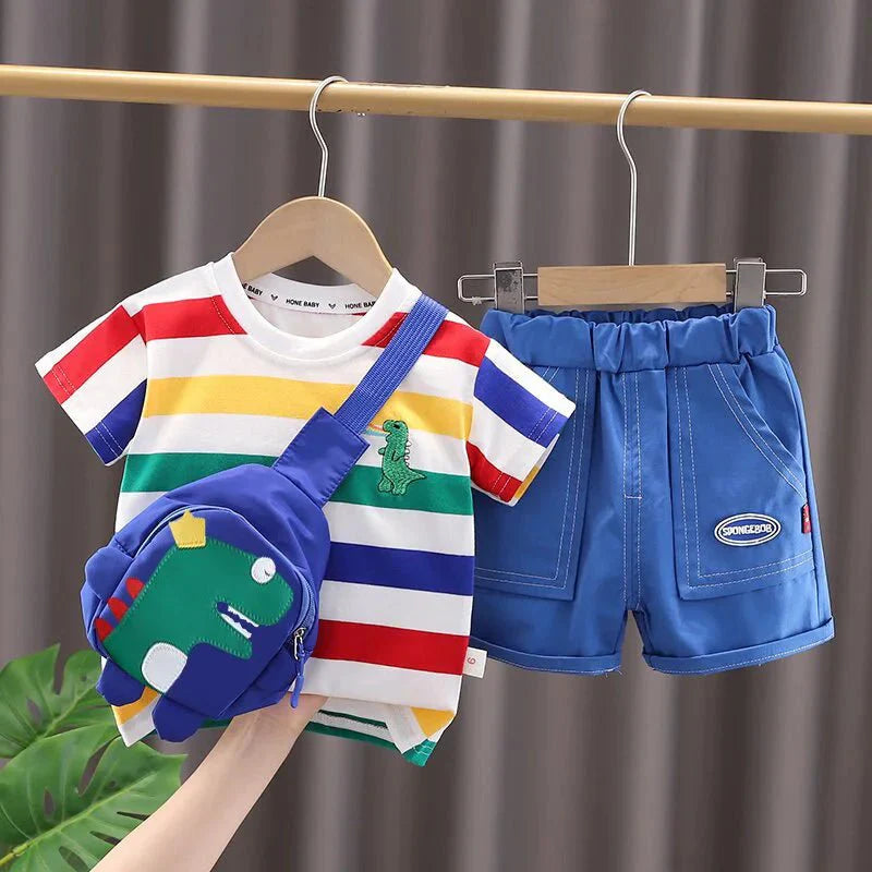 3Pcs/Sets Infant Casual Dinosaur Shirt Shorts