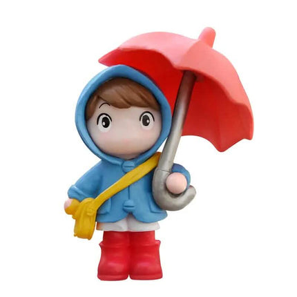 4-Piece Set: Umbrella Girl Figure Statue