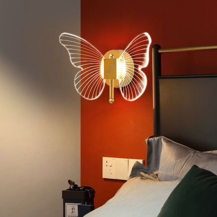 Butterfly Wall Lamp Light Luxury Bedside Warm Decoration