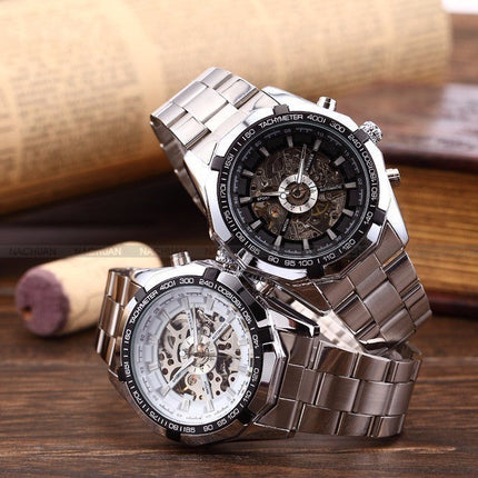 Luminous semi-automatic mechanical watch
