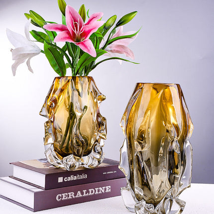 Creative Crystal Glass Vase Flower Arrangement Art Ornaments