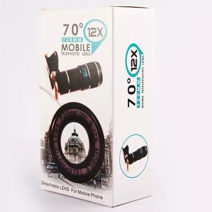 Compatible with Apple , Apple Samsung mobile zoom lens clip universal 70 degree 12 times wide angle high definition green film optical glass lens