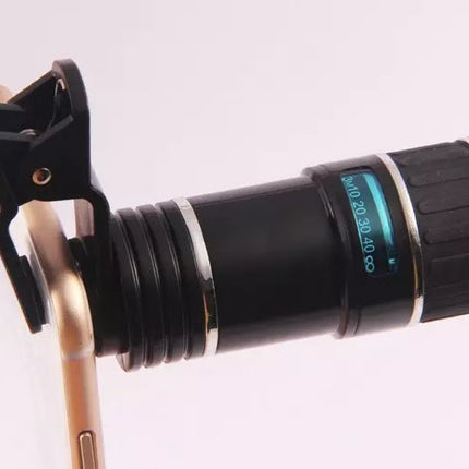 Compatible with Apple , Apple Samsung mobile zoom lens clip universal 70 degree 12 times wide angle high definition green film optical glass lens